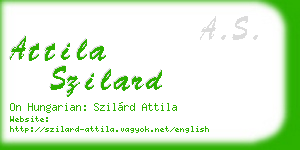 attila szilard business card